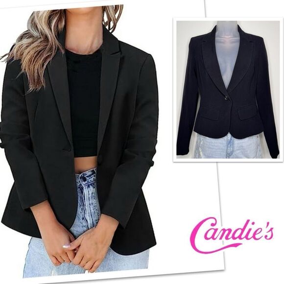 Candie’s Stretch Blazer Career Jacket Coat, Size Small - Picture 1 of 7